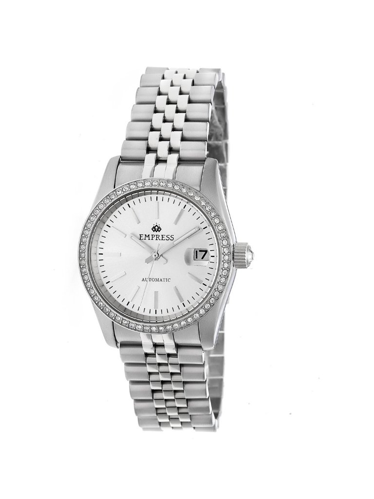 Nwt Empress Constance Automatic Crystal Silver Dial Ladies Watch